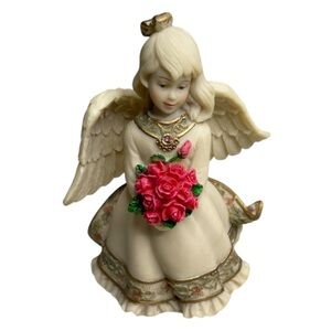 Sarahs Angels 2009 10th Anniversary Collection June Birthday Red Roses Gold Trim